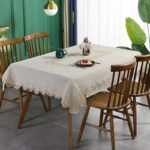 Elegant Beige Embroidered Lace Tablecloth - Image 2