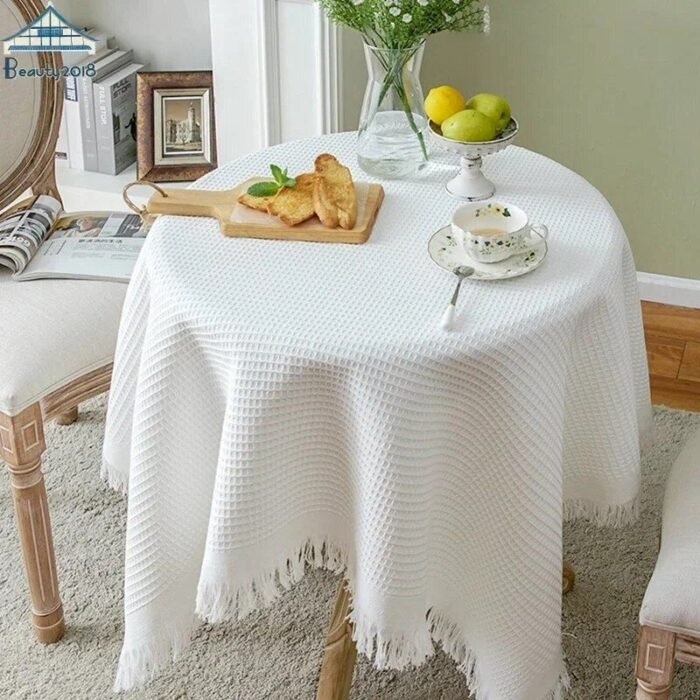 Elegant Crocheted Cotton-Polyester Tablecloth - Image 2