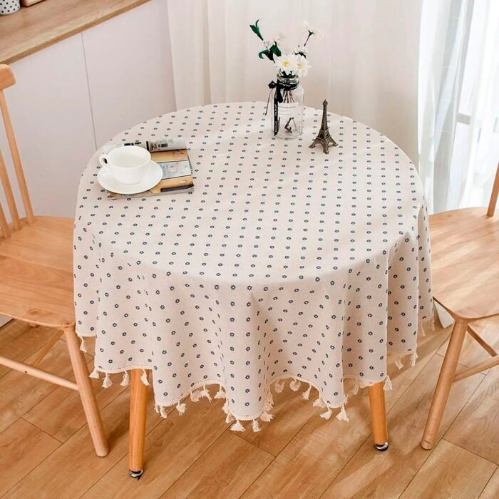 Elegant Floral Round Tablecloth - Image 1