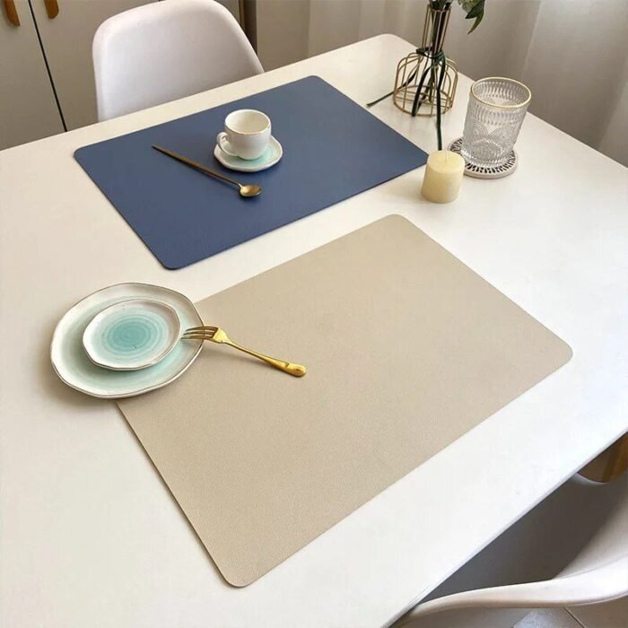 Elegant Double-Sided Leather Table Mat - Waterproof, Heat-Resistant Placemat for Dining Elegance - Image 5