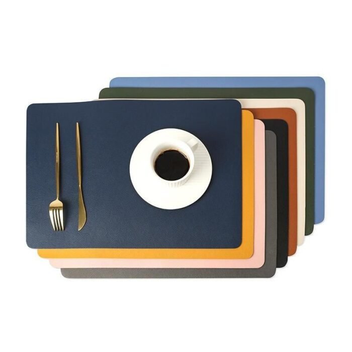 Elegant Double-Sided Leather Table Mat - Waterproof, Heat-Resistant Placemat for Dining Elegance - Image 2