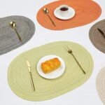 Hand-Woven Linen Oval Placemats - Modern Eco-Friendly Table Mats - Image 2