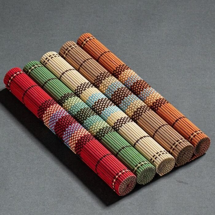 Eco-Chic Bamboo Placemat & Coaster Set - Vibrant, Durable Table Mats - Image 1