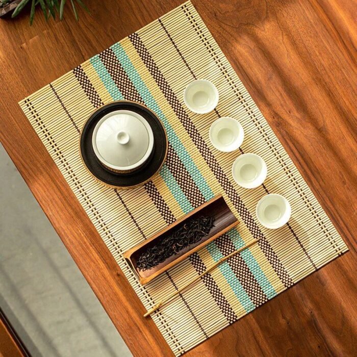 Eco-Chic Bamboo Placemat & Coaster Set - Vibrant, Durable Table Mats - Image 4