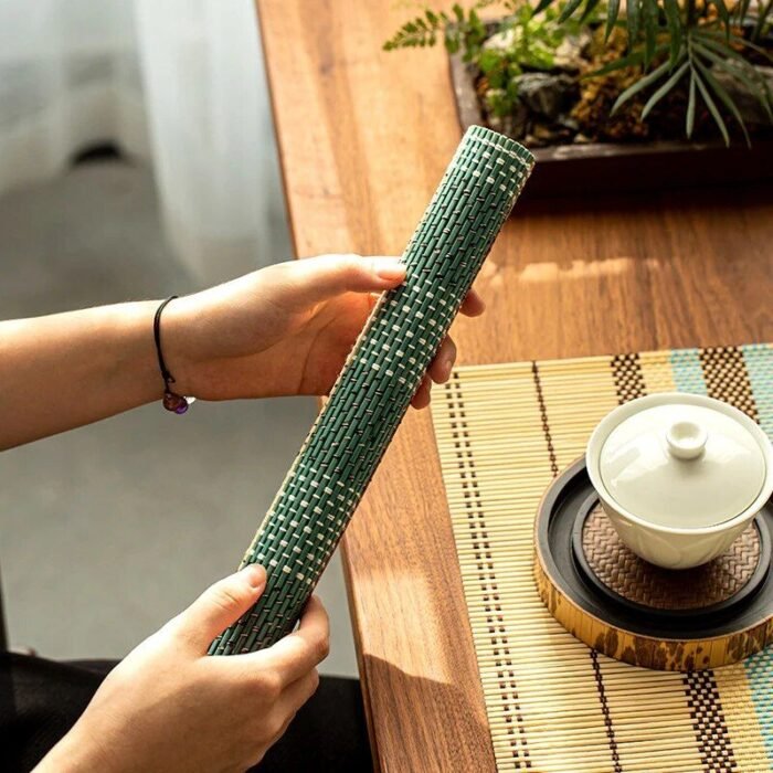 Eco-Chic Bamboo Placemat & Coaster Set - Vibrant, Durable Table Mats - Image 5