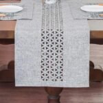 Elegant Gray Hollow Table Runner - Image 2