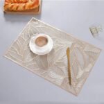 Elegant Leaf-Patterned PVC Dining Mat - Rectangular, Eco-Friendly Table Accessory - Image 4