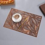 Elegant Leaf-Patterned PVC Dining Mat - Rectangular, Eco-Friendly Table Accessory - Image 7