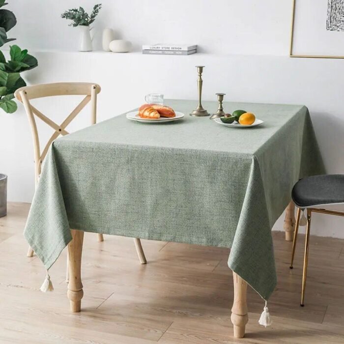 Elegant Cotton-Linen Blend Waterproof & Anti-Scald Tablecloth - Image 5