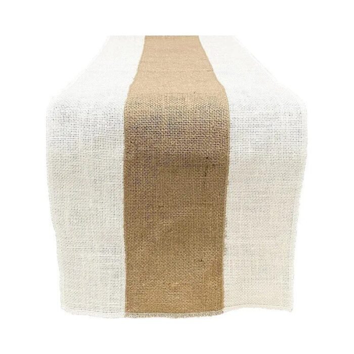 Elegant Farmhouse Burlap Table Runner - Image 7