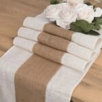 Elegant Farmhouse Burlap Table Runner - Image 2