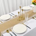 Elegant Farmhouse Burlap Table Runner - Image 4