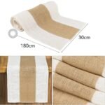 Elegant Farmhouse Burlap Table Runner - Image 5
