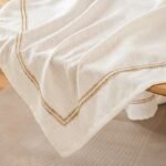 Luxury White Cotton Linen Tablecloth with Tassel Edges - Image 4