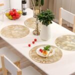 Modern Round PVC Placemat - Gold-Accented, Waterproof & Non-Slip - Image 4