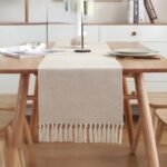 Hand-Woven Cotton Linen Table Runner with Tassels - Image 2