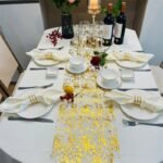 Luxurious Gold Foil Mesh Sequin Table Runner for Weddings and Special Events - Image 3