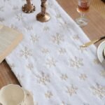 Sparkling Snowflake Faux Fur Christmas Table Runner - Image 6