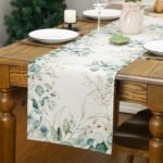 Spring Green Eucalyptus Linen Table Runner - Image 4