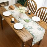 Spring Green Eucalyptus Linen Table Runner - Image 6