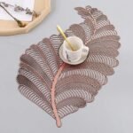 Elegant Nordic Leaf Design PVC Placemat - Water Resistant, Non-slip Kitchen Table Mat - Image 7