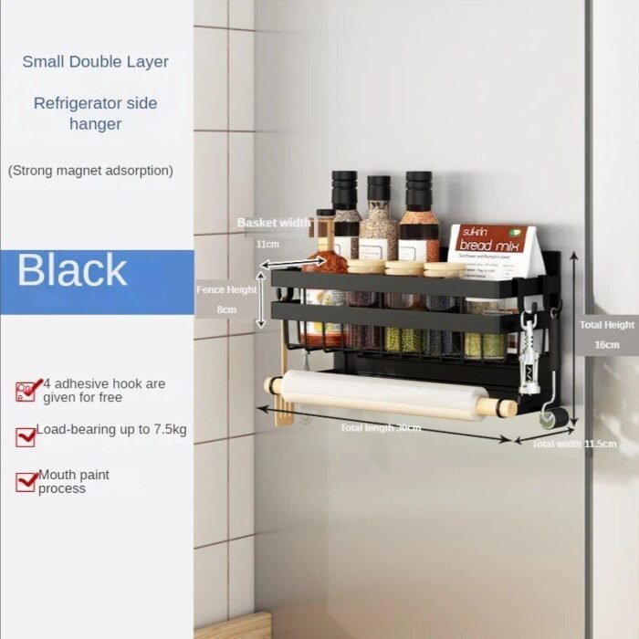 Multi-Tier Magnetic Kitchen Shelf: Space-Saving, Foldable, Versatile Organizer - Image 5