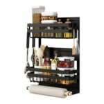 Multi-Tier Magnetic Kitchen Shelf: Space-Saving, Foldable, Versatile Organizer - Image 2
