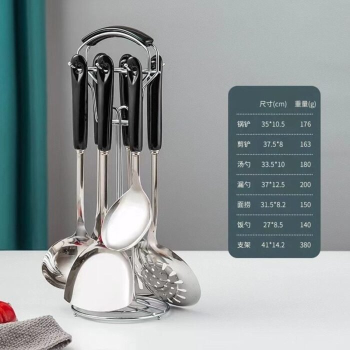 Eco-Friendly Stainless Steel 7-Piece Kitchen Utensil Set - Image 4