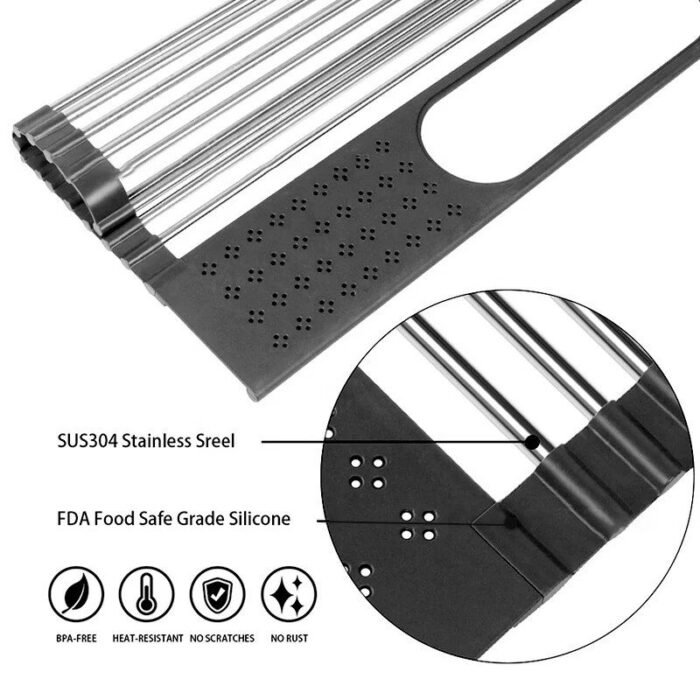 Multi-Use Adjustable Silicone Over Sink Drying Rack - Image 5