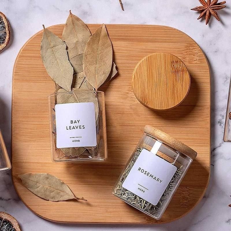 79369-d4e6ca.jpeg Elegant Glass Spice Jar Set with Bamboo Lids - Image 1