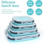 Eco-Friendly Silicone Collapsible Bento Box - 4 Piece Set, Microwavable & Freezer Safe - Image 3