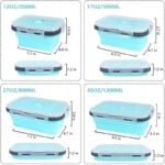 Eco-Friendly Silicone Collapsible Bento Box - 4 Piece Set, Microwavable & Freezer Safe - Image 6