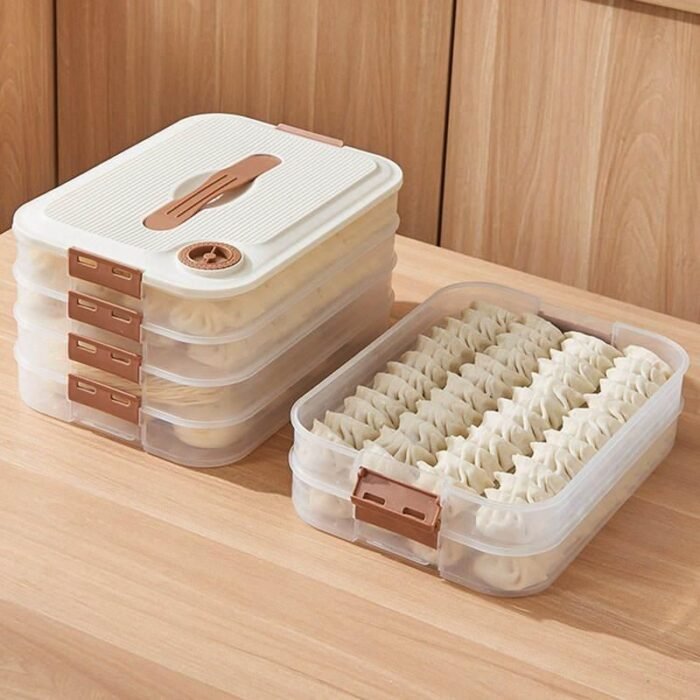 Multi-Layer Transparent Dumpling & Food Storage Container - Image 1