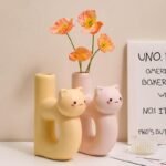 Charming Cat Letter D-Shaped Resin Vase - Image 5