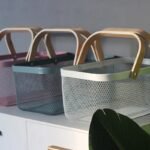 Multi-Purpose Iron Mesh Storage Basket with Wooden Handle - Image 5
