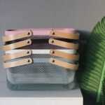 Multi-Purpose Iron Mesh Storage Basket with Wooden Handle - Image 6