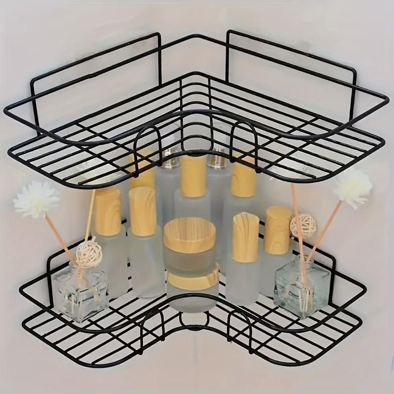 80080-c09dfe.jpeg Elegant Wall-Mounted Iron Bathroom Shelf - Image 1
