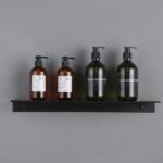 Modern Matte Black Wall-Mounted Aluminum Shelf for Bathroom & Kitchen Storage - Image 4