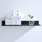 Modern Matte Black Wall-Mounted Aluminum Shelf for Bathroom & Kitchen Storage - Image 3