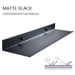 Modern Matte Black Wall-Mounted Aluminum Shelf for Bathroom & Kitchen Storage - Image 5