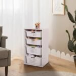Multi-Purpose Kids Room Sliding Bin Organizer with 4 Bins - Image 4