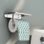 Sleek Aluminum Alloy Toilet Paper Holder with Tray - Image 4