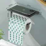 Sleek Aluminum Alloy Toilet Paper Holder with Tray - Image 2