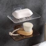 Space-Saving Adhesive Soap & Sponge Holder for Bathroom - Image 4