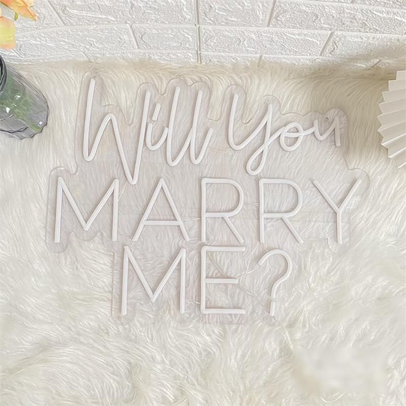 Will You Marry Me Neon Sign Birthday Wedding Decoration Wall Hanging Neon Led Sign Wedding Party Decor Room Neon Night Light