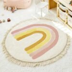 Colorful Cartoon Rainbow Round Rug - Image 2