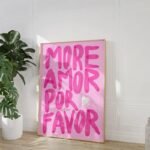 Colorful "More Amor Por Favor" Canvas Wall Art