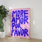 Colorful "More Amor Por Favor" Canvas Wall Art - Image 2