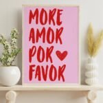 Colorful "More Amor Por Favor" Canvas Wall Art - Image 3