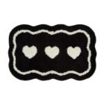 Chic Black & White Heart-Shaped Tufted Rug - Image 4